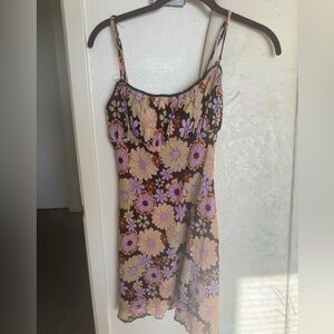 PRINCESS POLLY brown floral dress